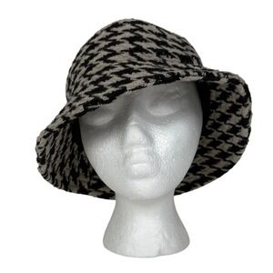 H&M Houndstooth Bucket Hat‎ Wide Brim Trendy Fashion Hat M/56